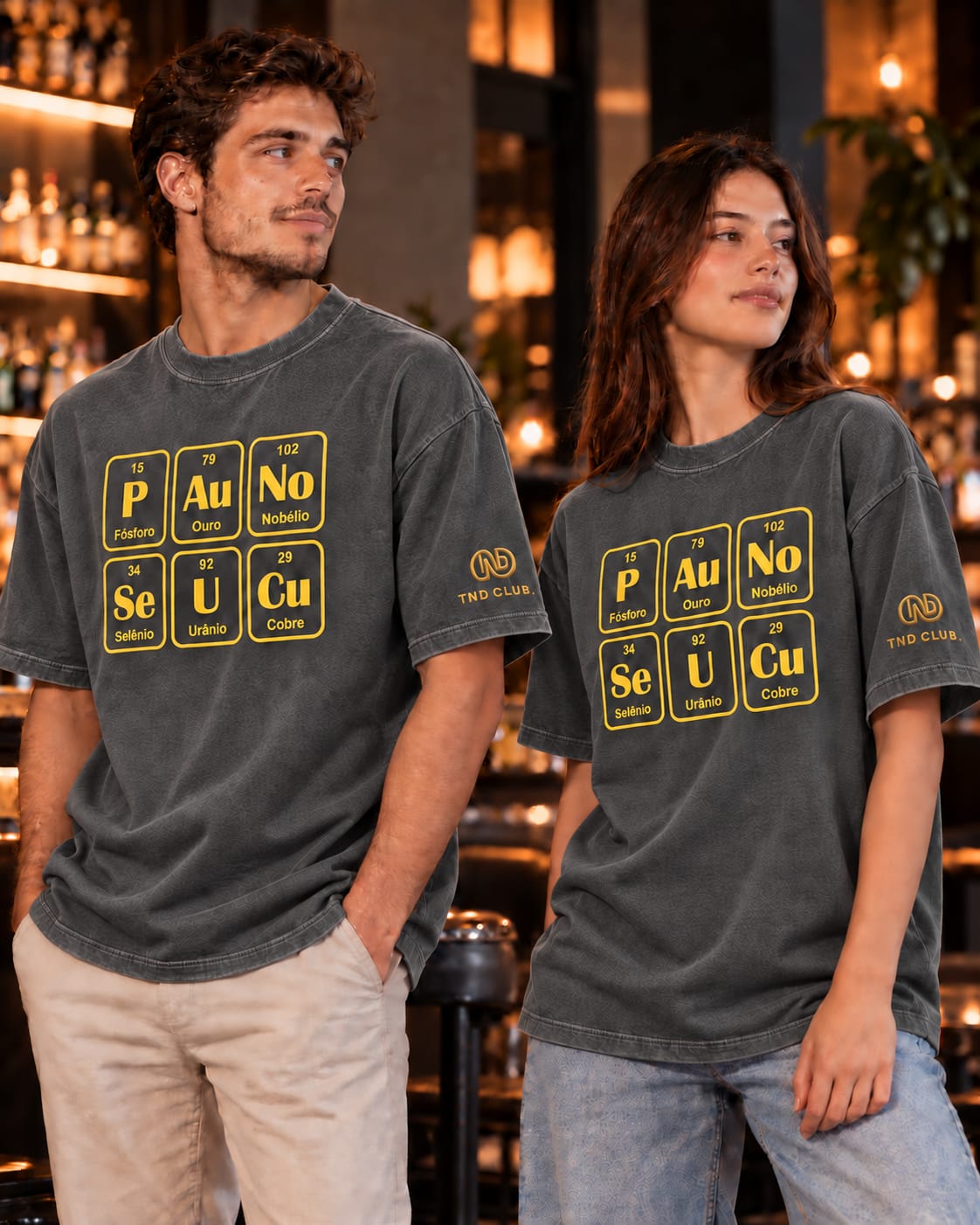 Camiseta TND Club Wear oversized em algodão penteado cinza